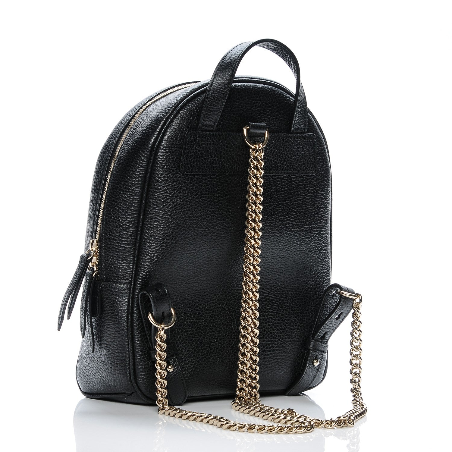 Gucci Pebbled Calfskin Soho Chain Backpack Black 3 of 6