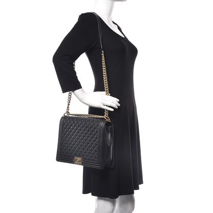 Chanel Lambskin Quilted Large Boy Flap Black 2 of 10