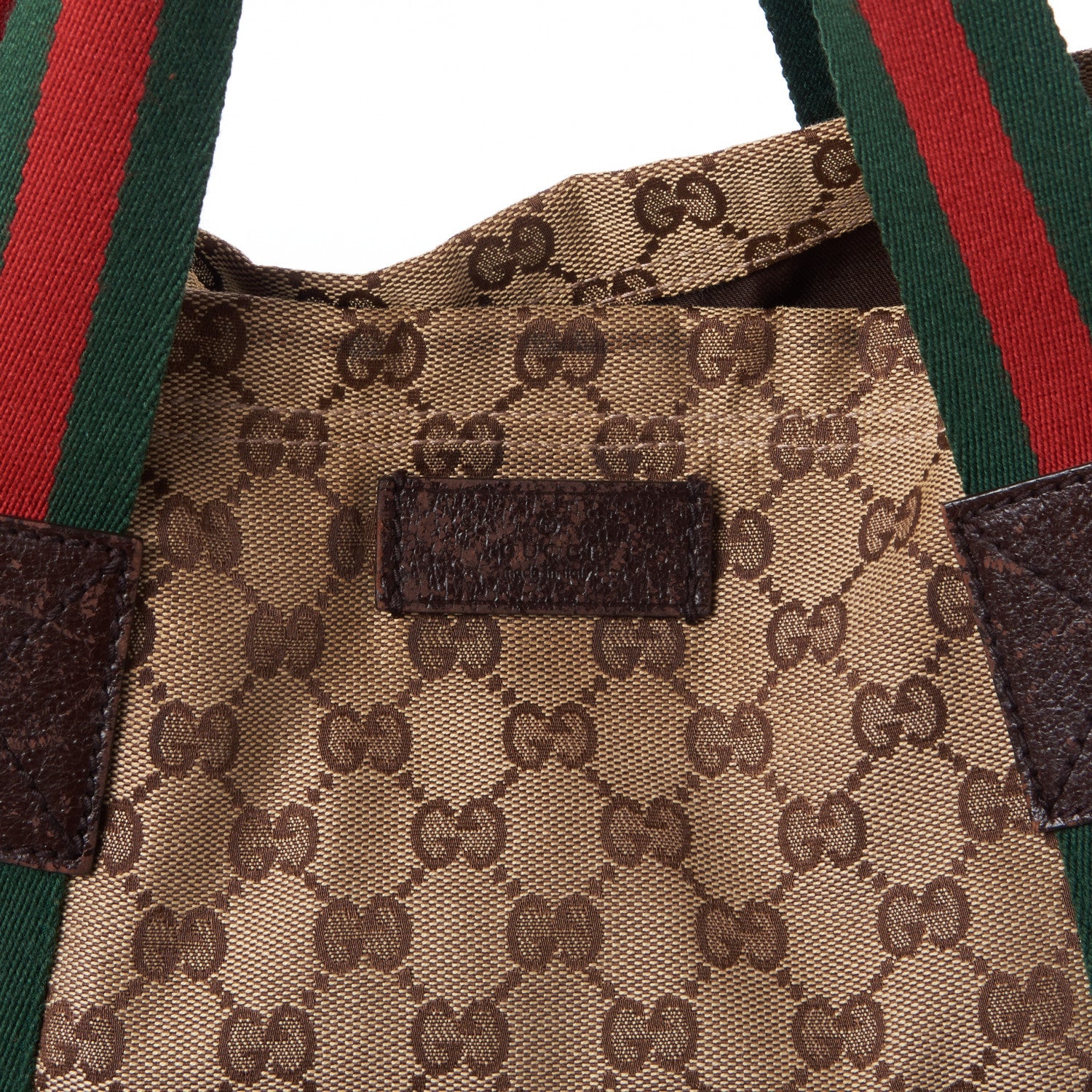 Gucci GG Monogram Medium Web Handle Vertical Tote Dark Brown 7 of 8