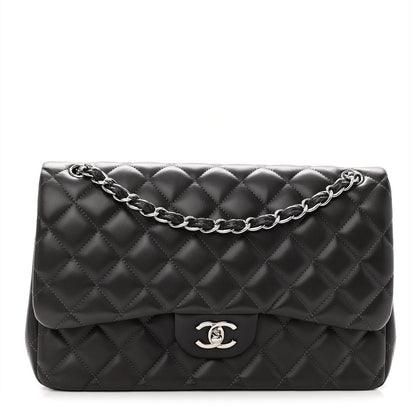 Chanel Lambskin Quilted Jumbo Double Flap Dark Grey 1 of 10