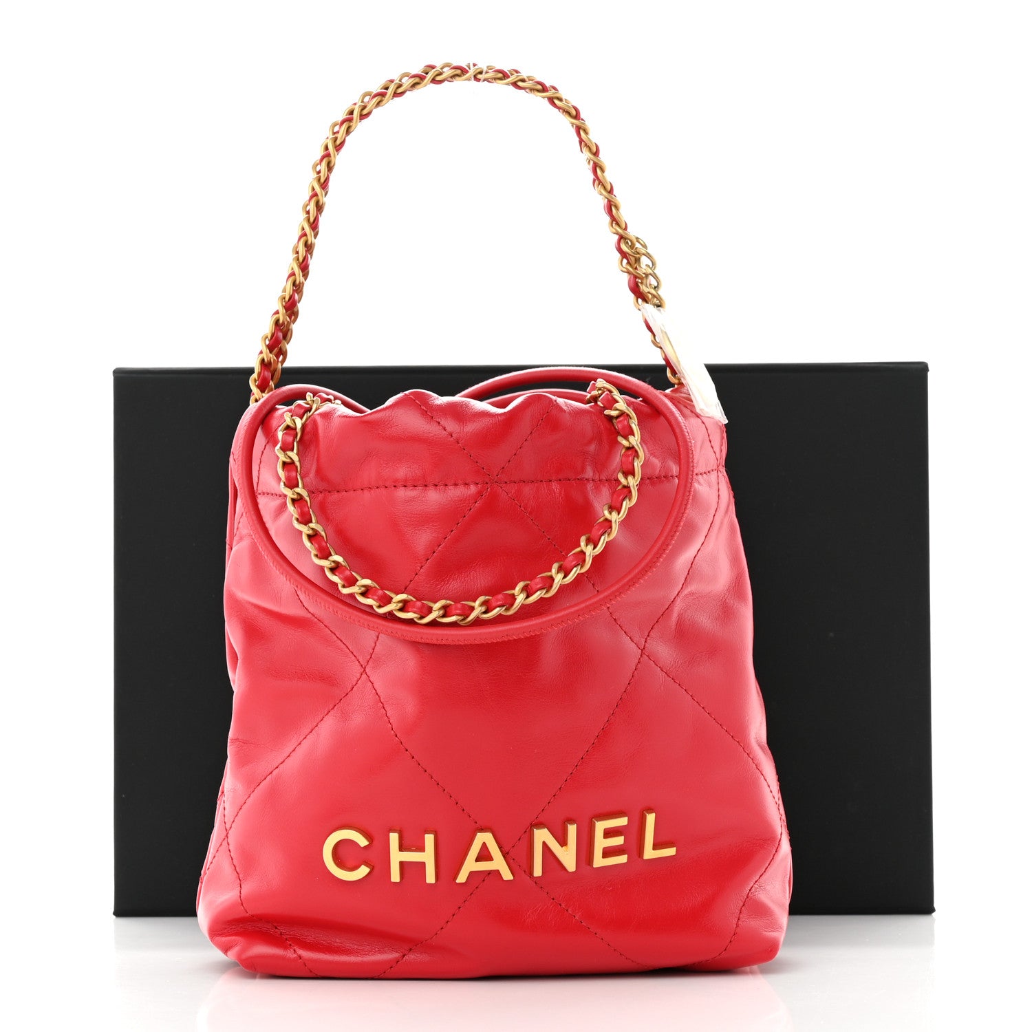 Chanel Shiny Calfskin Quilted Mini Chanel 22 Red 11 of 11