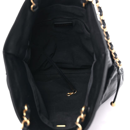 Chanel Calfskin Quilted Drawstring Tote Black 5 of 10