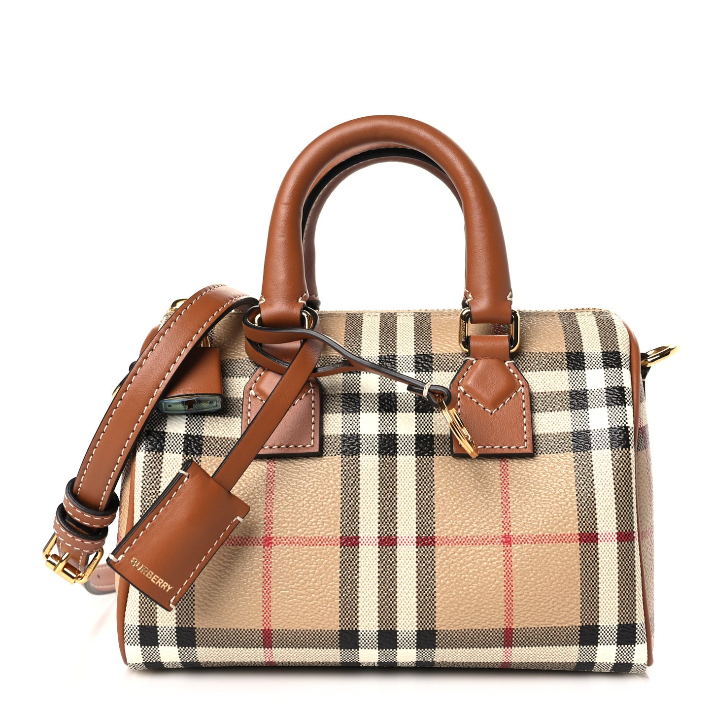 Check Mini Bowling Bag Brown