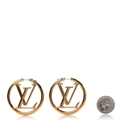 Louis Vuitton Metal Louise Hoop Earrings Gold 2 of 5