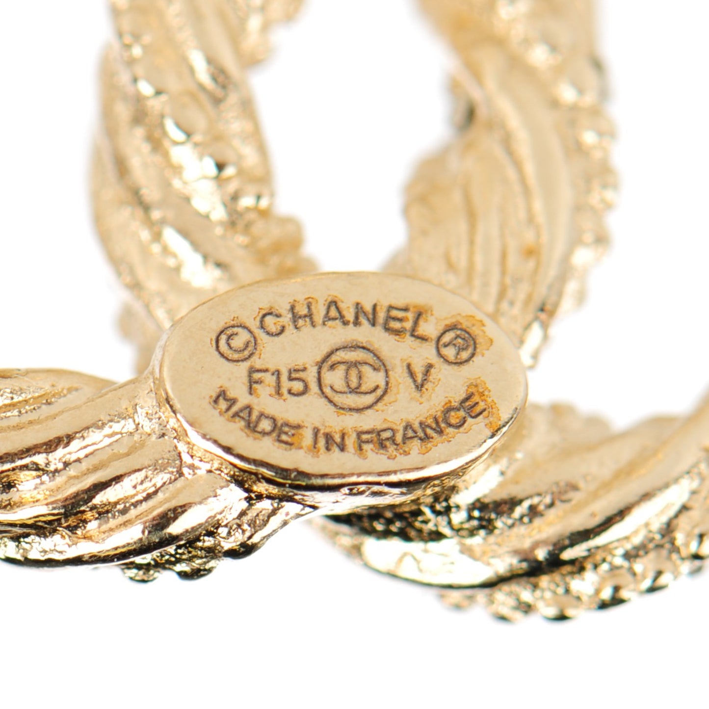Crystal Twisted CC Earrings Gold