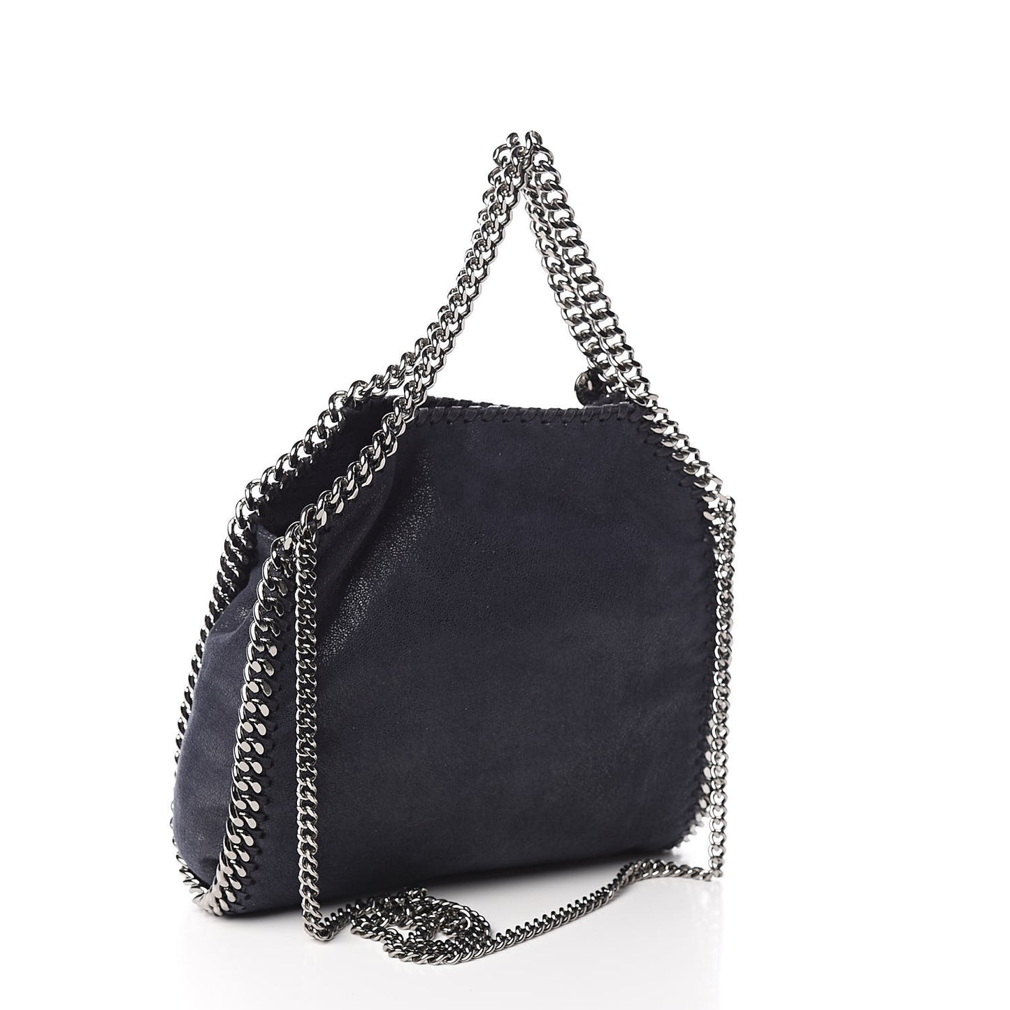 Shaggy Deer Mini Falabella Fold Over Tote Navy