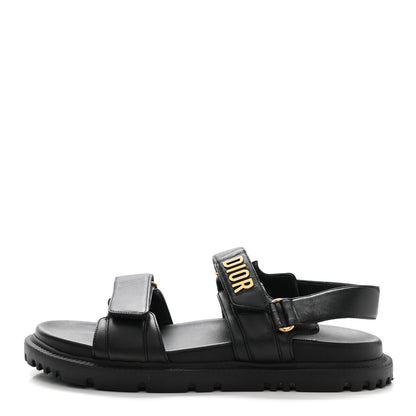 Christian Dior Lambskin Dioract 10mm Sandals 40 Black 1 of 8