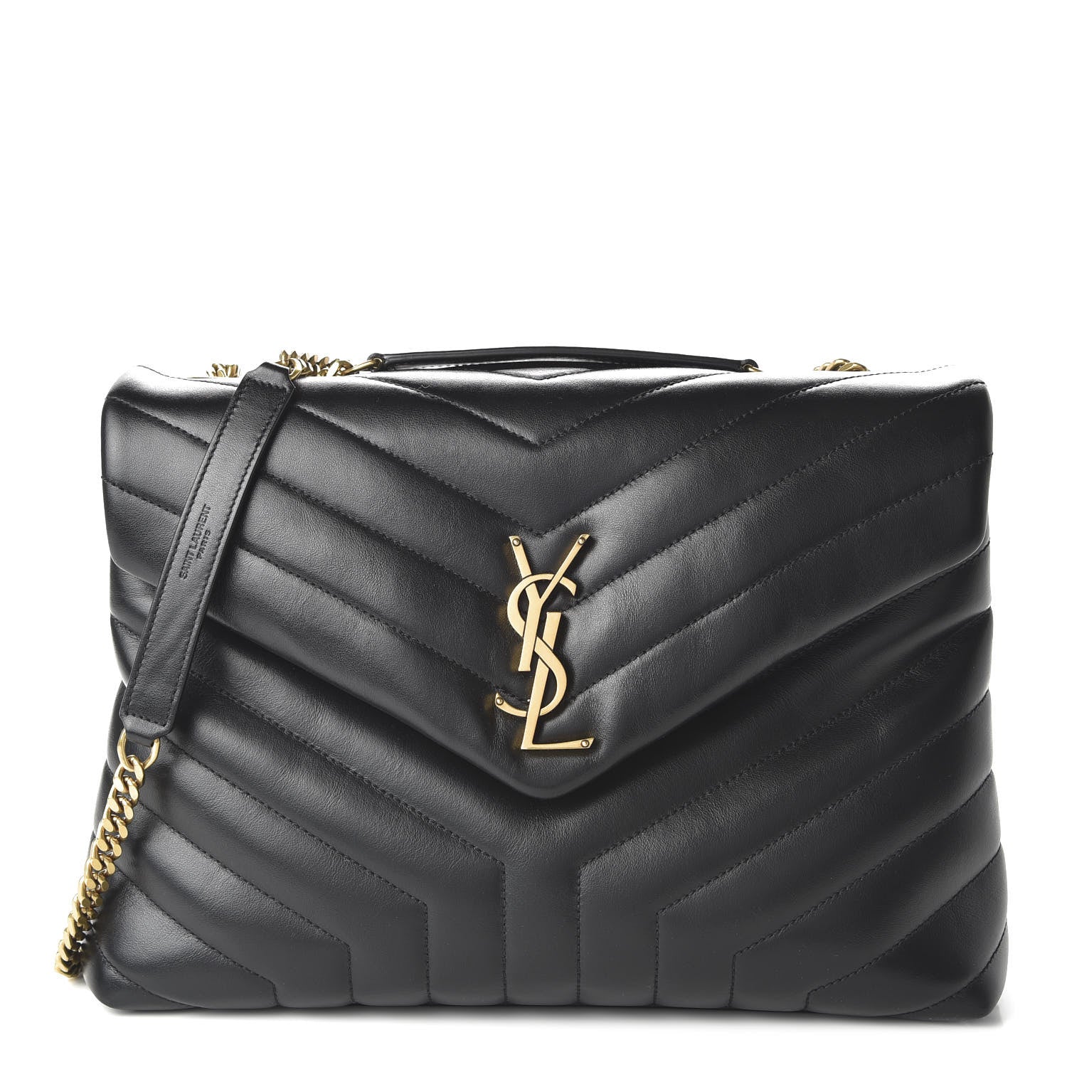 Saint Laurent Calfskin Y Quilted Monogram Medium Loulou Chain Satchel Black 1 of 9