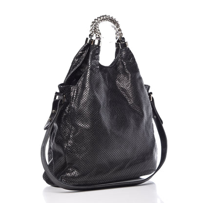 Chanel Glazed Calfskin Perforated Medium Rodeo Drive Tote Black 3 of 9