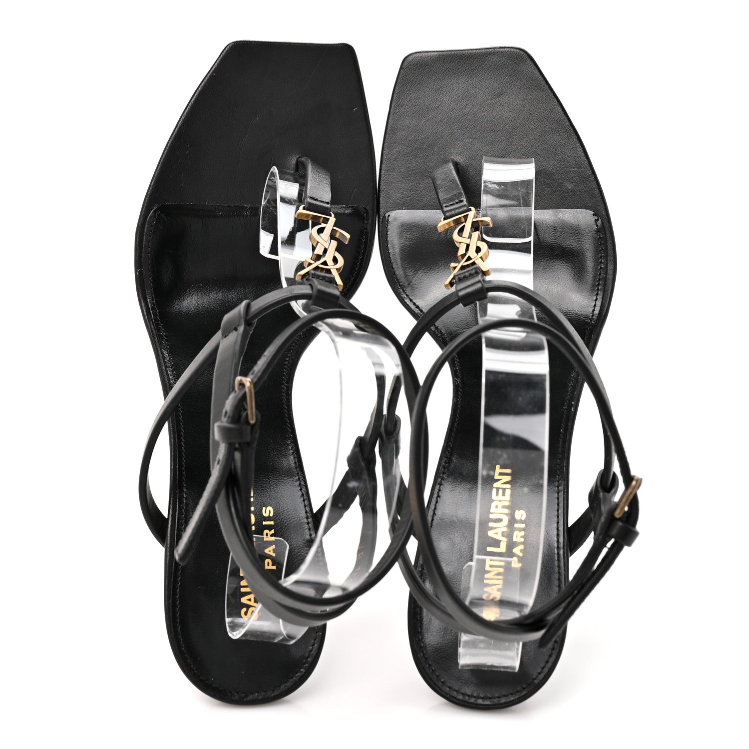 Saint Laurent Calfskin Cassandra 60 Sandals 37 Black 2 of 10