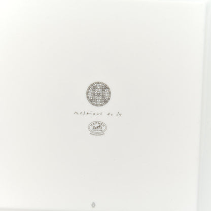 Hermes Porcelain Mosaique au 24 Square Plate Platinum 4 of 5