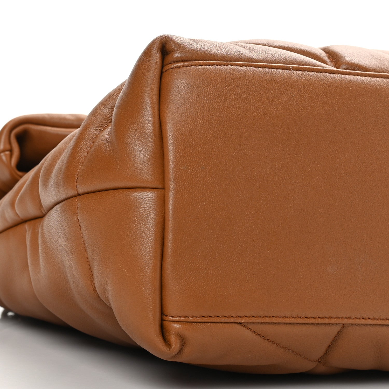 Saint Laurent Lambskin Quilted Medium Loulou Puffer Monogram Chain Satchel Miel Dark 8 of 9