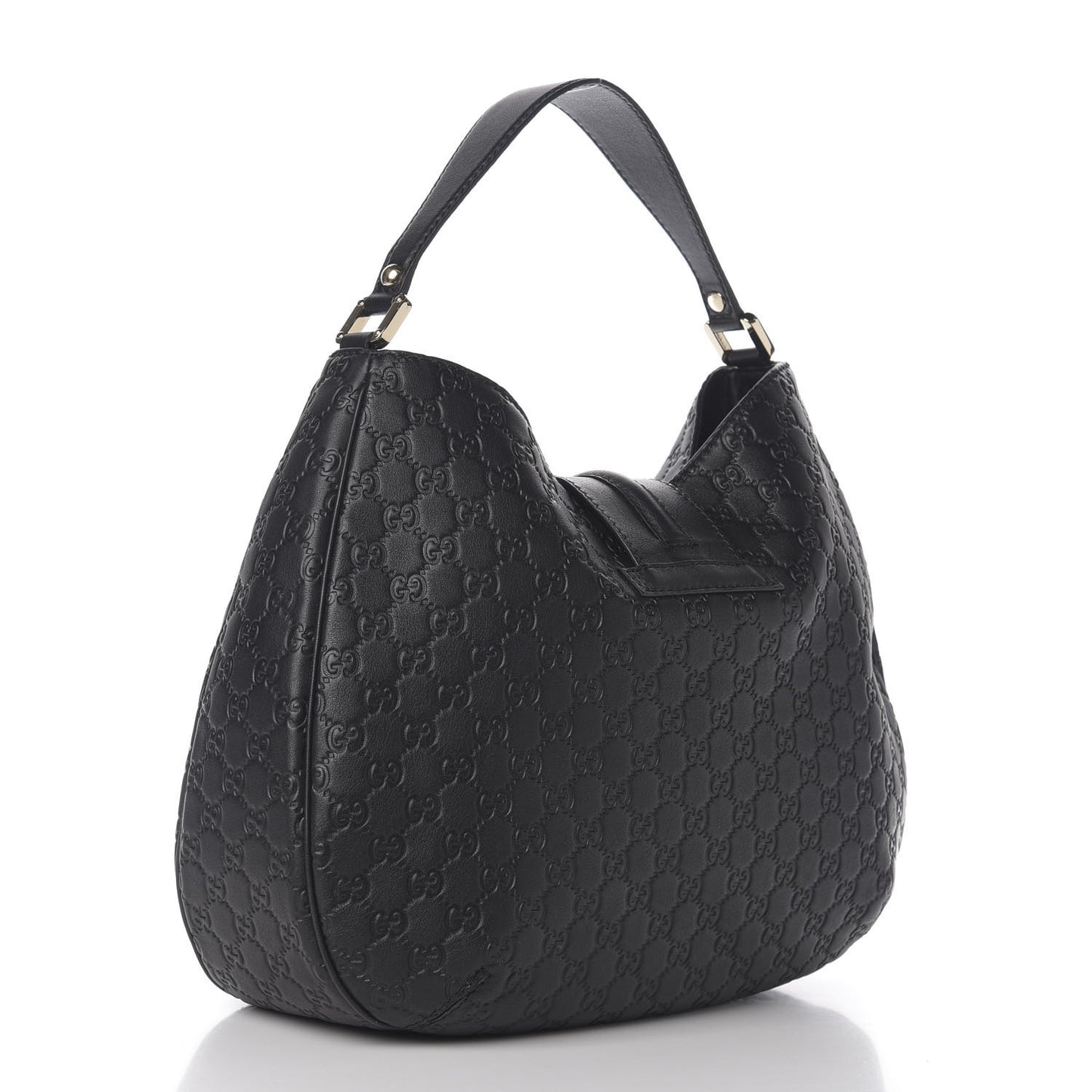Guccissima Large New Ladies Web Hobo Black