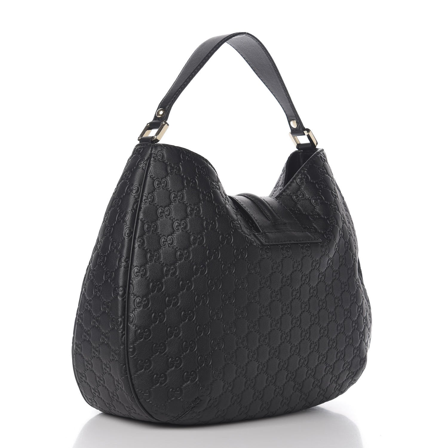 Gucci Guccissima Large New Ladies Web Hobo Black 2 of 9