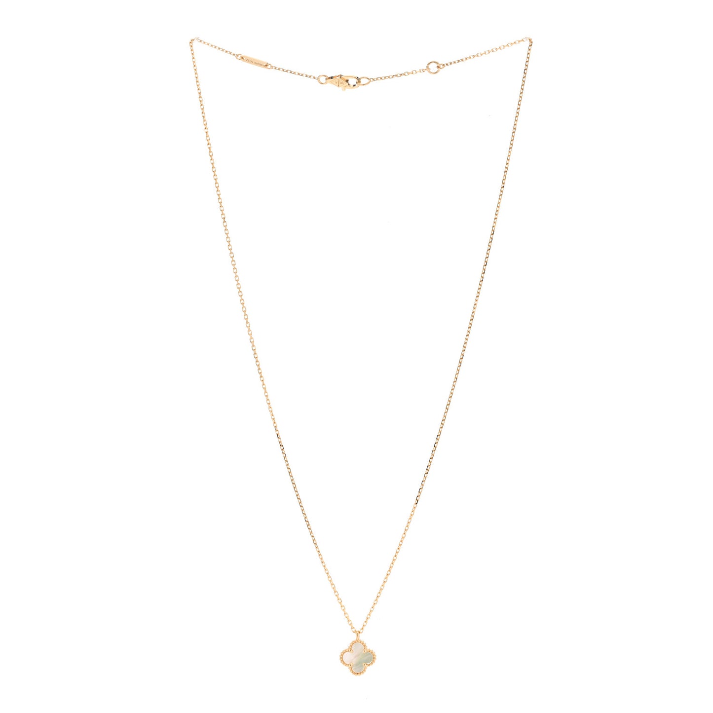 18K Yellow Gold Mother of Pearl Sweet Alhambra Pendant Necklace
