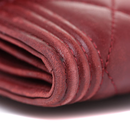 Chanel Lambskin Quilted Boy Flap Wallet Dark Red 10 of 16