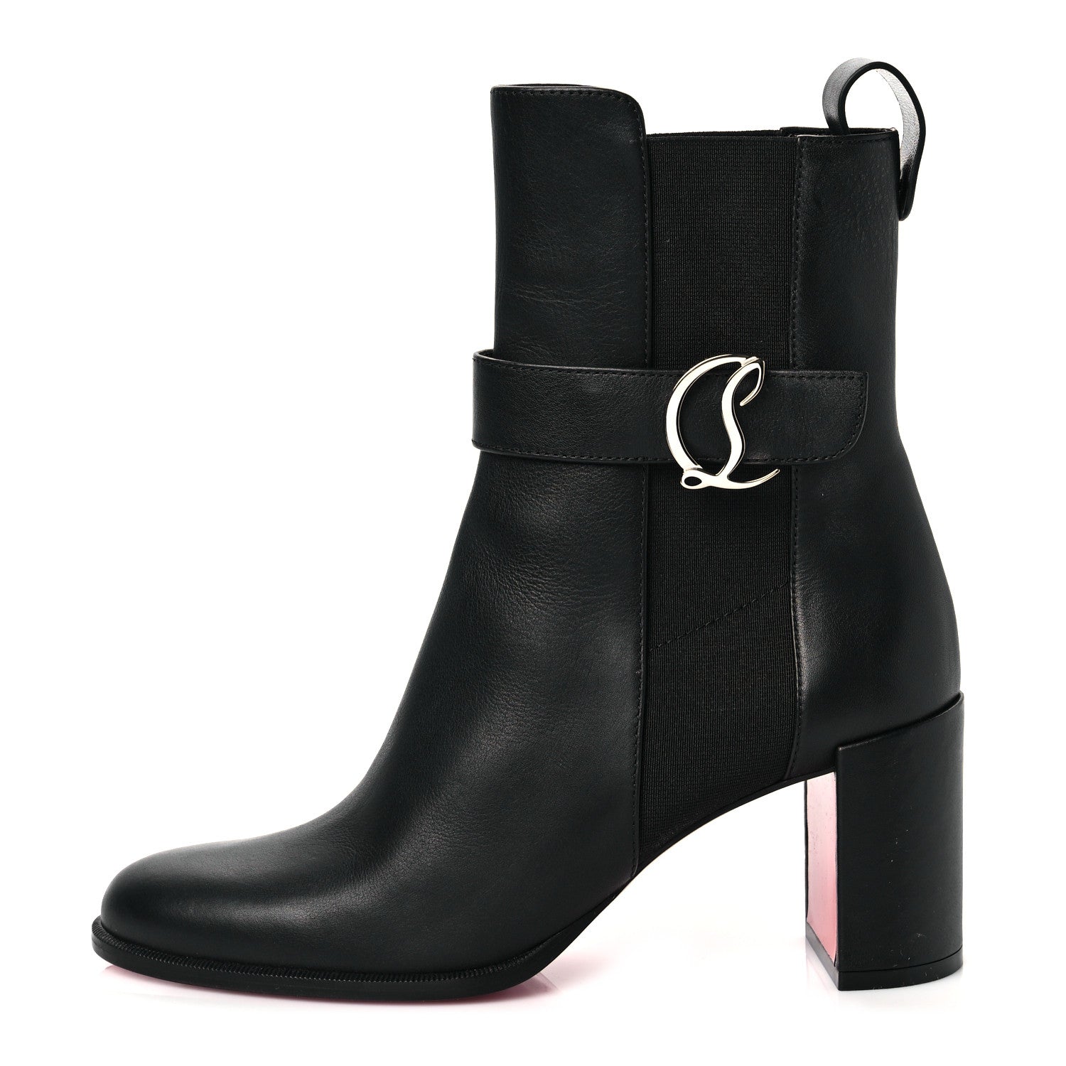 Christian Louboutin Calfskin 70 Chelsea Ankle Boots 37.5 Black 1 of 7