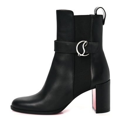 Christian Louboutin Calfskin 70 Chelsea Ankle Boots 37.5 Black 1 of 7