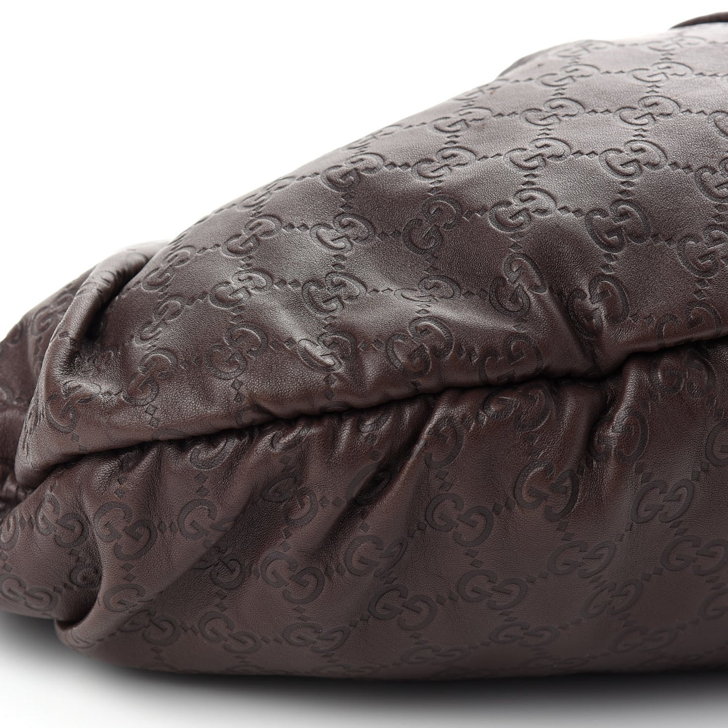 Guccissima Studded Pelham Shoulder Bag Dark Brown