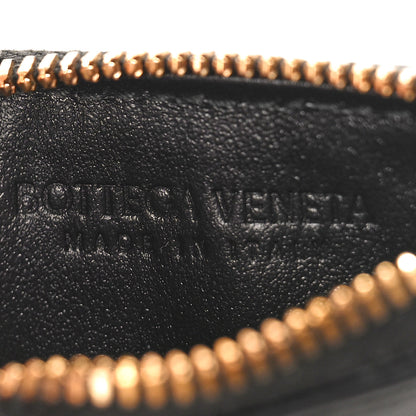 Bottega Veneta Calfskin Intrecciato Zip Card Holder Black 6 of 8
