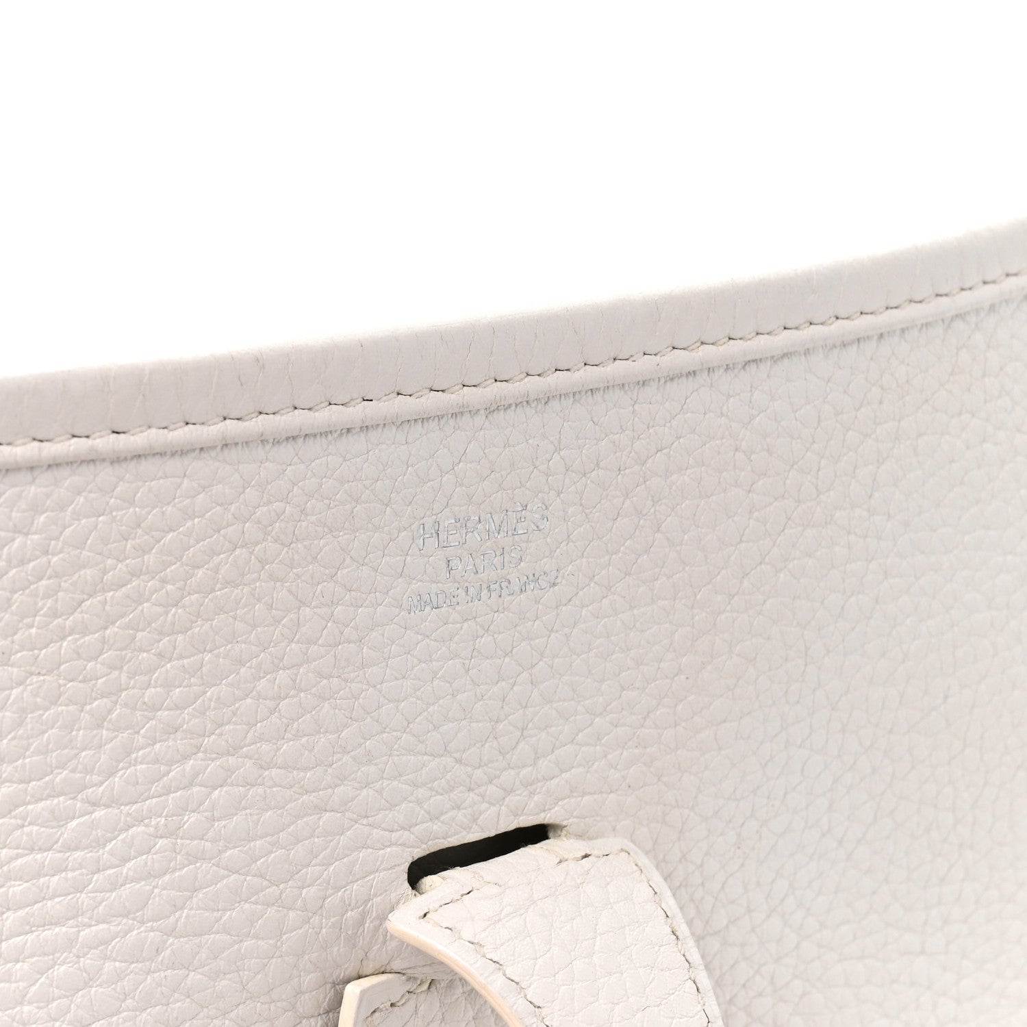 Hermes Taurillon Clemence Amazone Evelyne II PM White 7 of 11