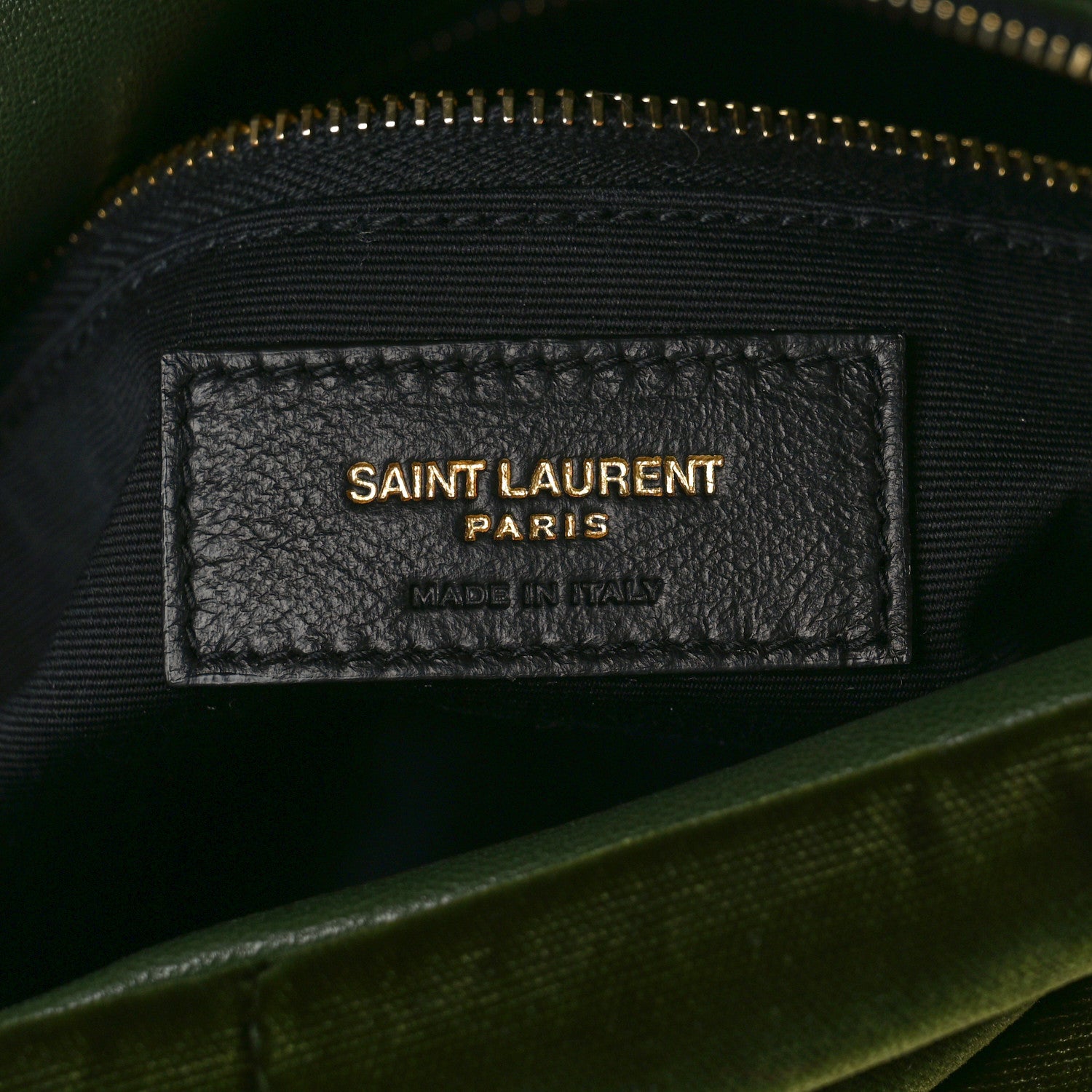 Saint Laurent Velvet Quilted Small Loulou Puffer Monogram Chain Satchel Kaki Musk 6 of 8