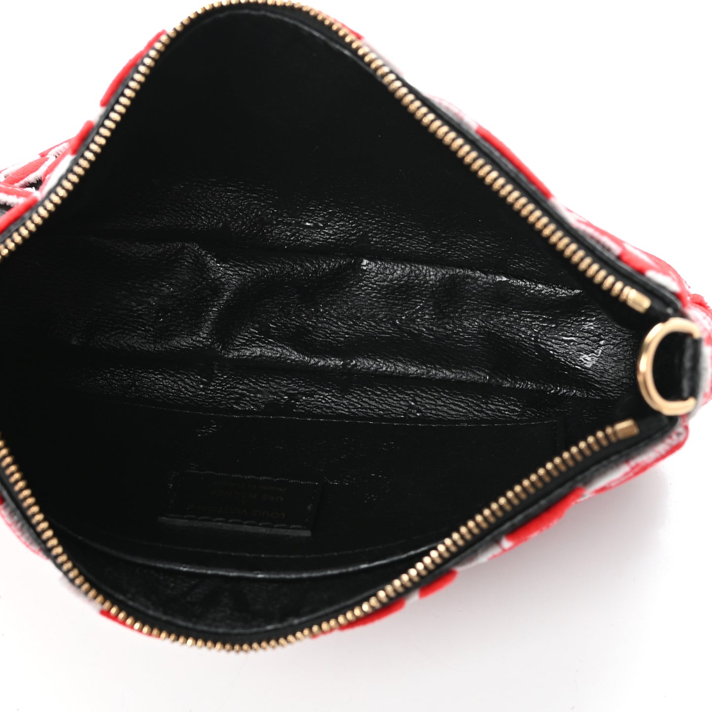X UF Tufted Monogram Pochette Accessories Black Red