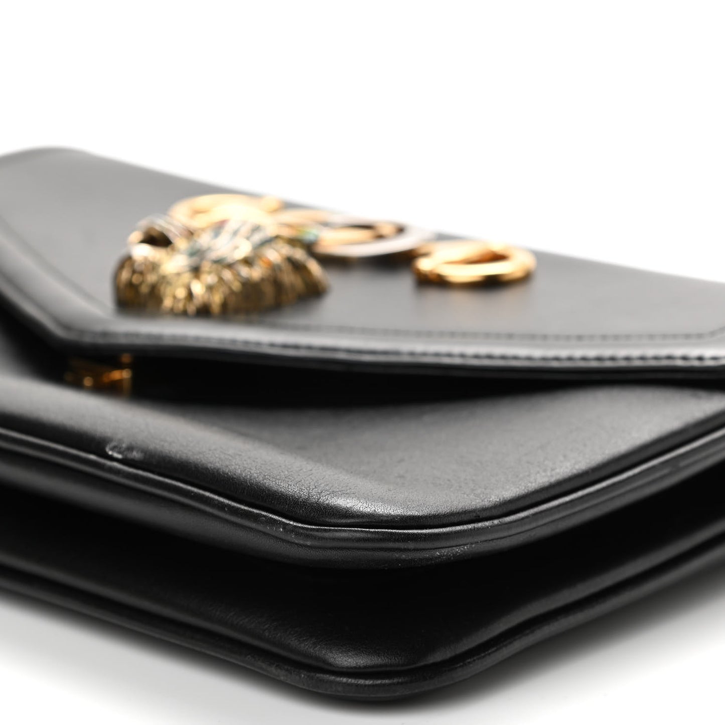 Vitello Palmellato Lux Crystal Medium Rajah Shoulder Bag Black
