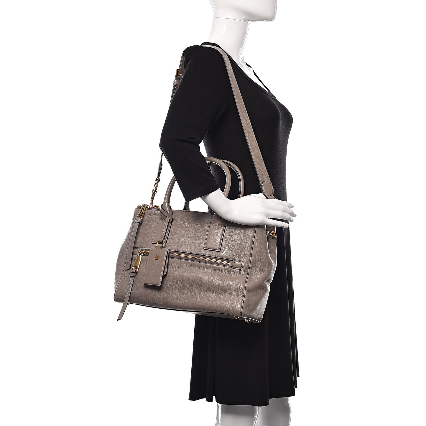Calfskin Double Zip Tote Mink