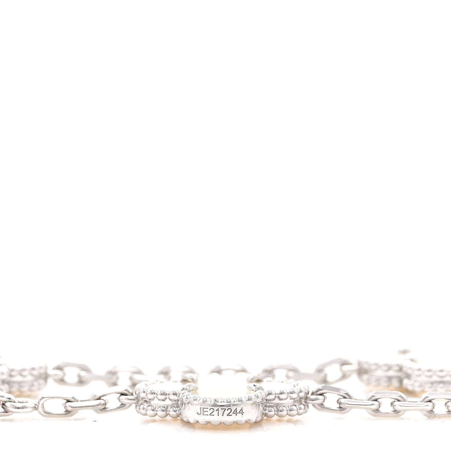 Van Cleef & Arpels 18K White Gold Mother of Pearl 10 Motifs Vintage Alhambra Necklace 6 of 7