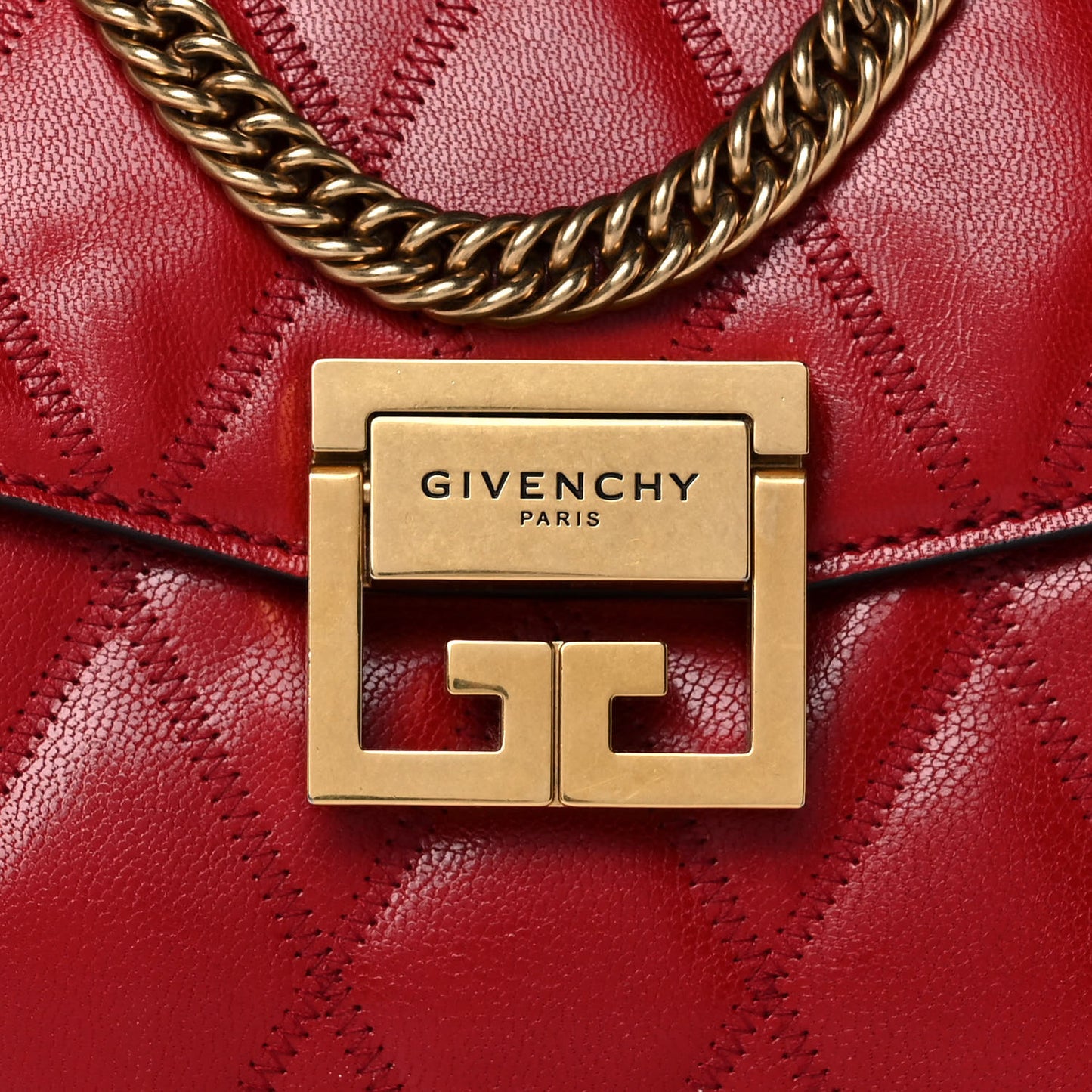 Goatskin Quilted Small GV3 Shoulder Bag Vermilion