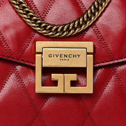 Givenchy Goatskin Quilted Small GV3 Shoulder Bag Vermilion 7 of 13