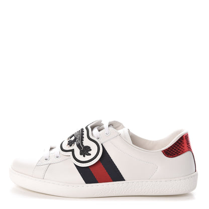 Gucci Calfskin Ayers Web UFO Dragon Embroidered Mens Ace Sneakers 7.5 White 1 of 8