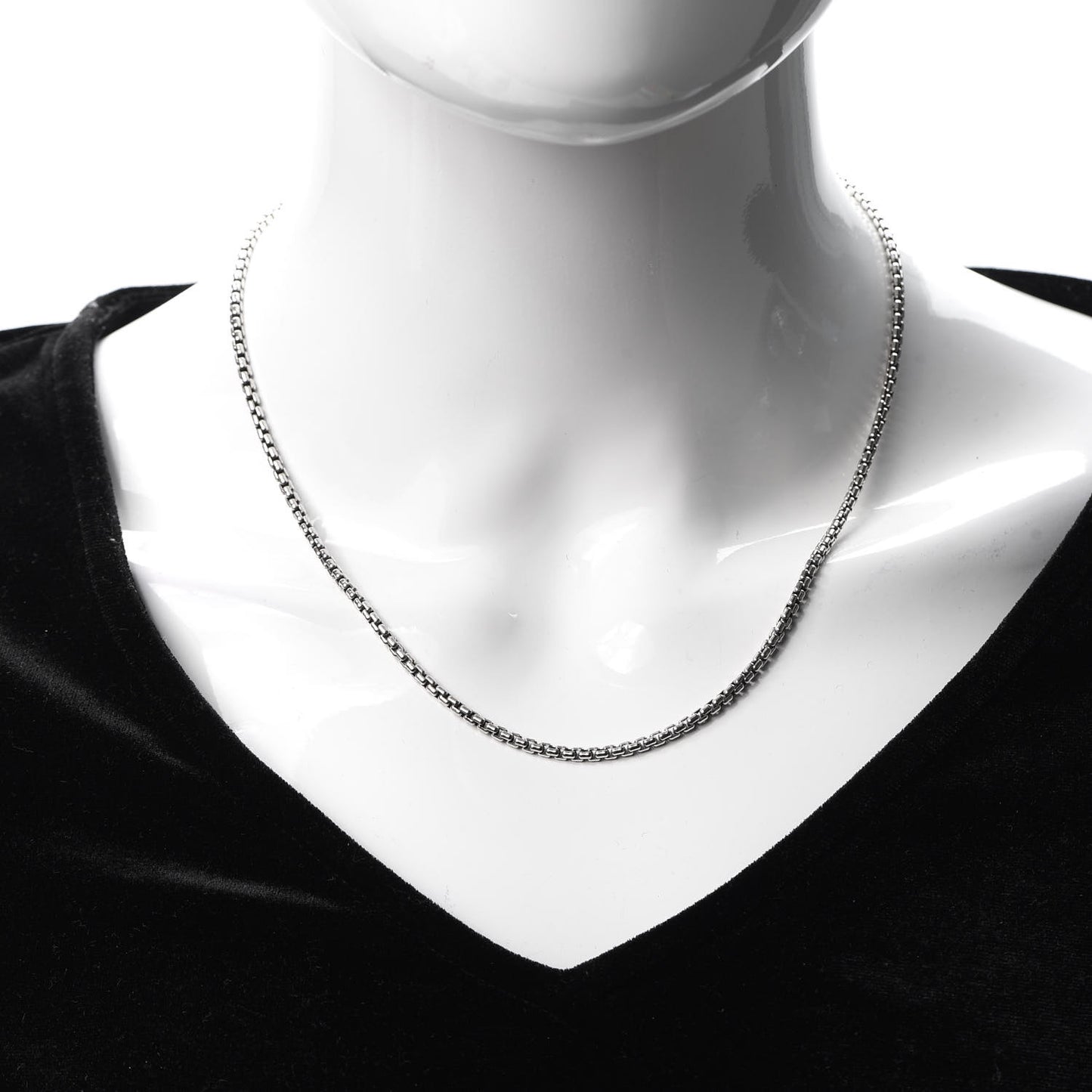Sterling Silver 14K Yellow Gold 1.7mm Baby Box Chain Necklace 18"
