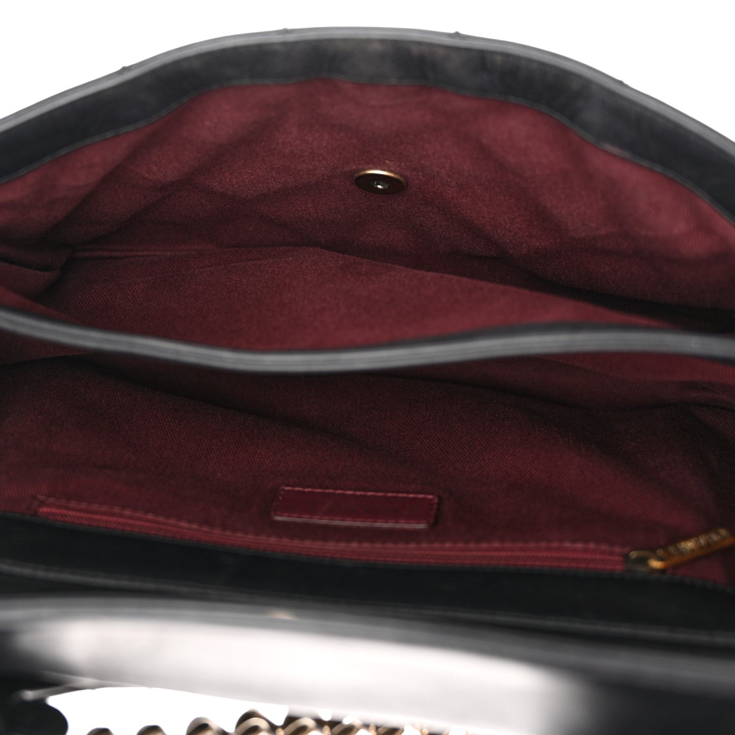 Calfskin Quilted Large Perfect Edge Flap Black