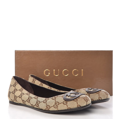 Gucci GG Monogram Ballet Flat 36.5 Beige Ebony 9 of 9