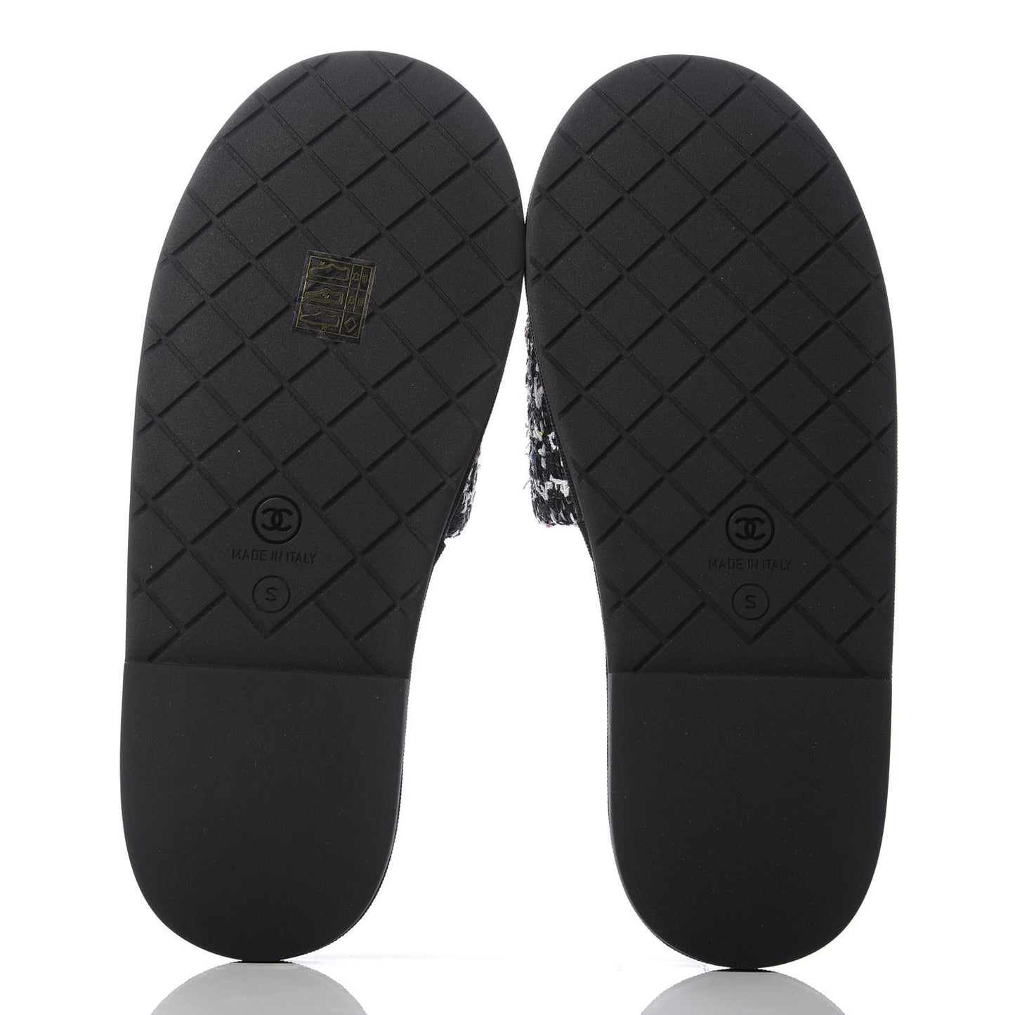 Tweed CC Flat Mules S Black