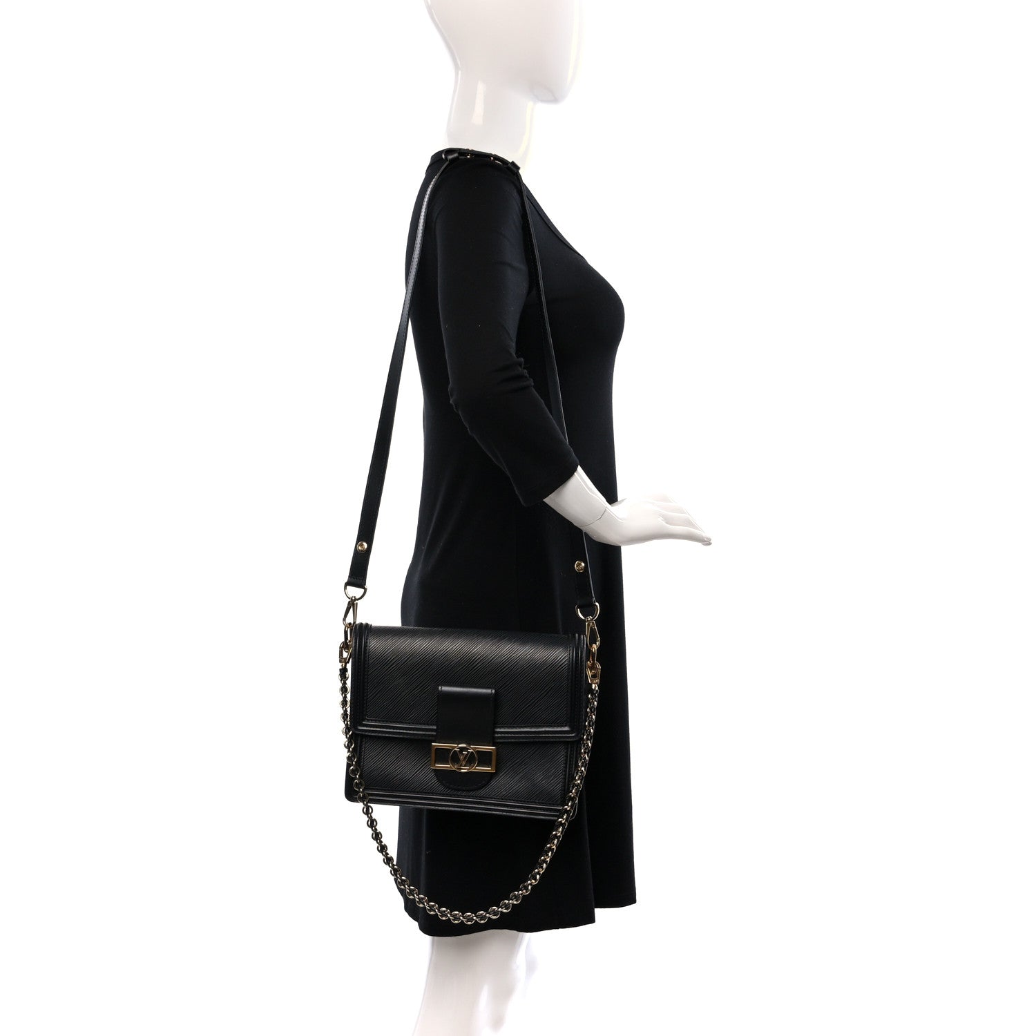 Louis Vuitton Epi Dauphine MM Black 2 of 8