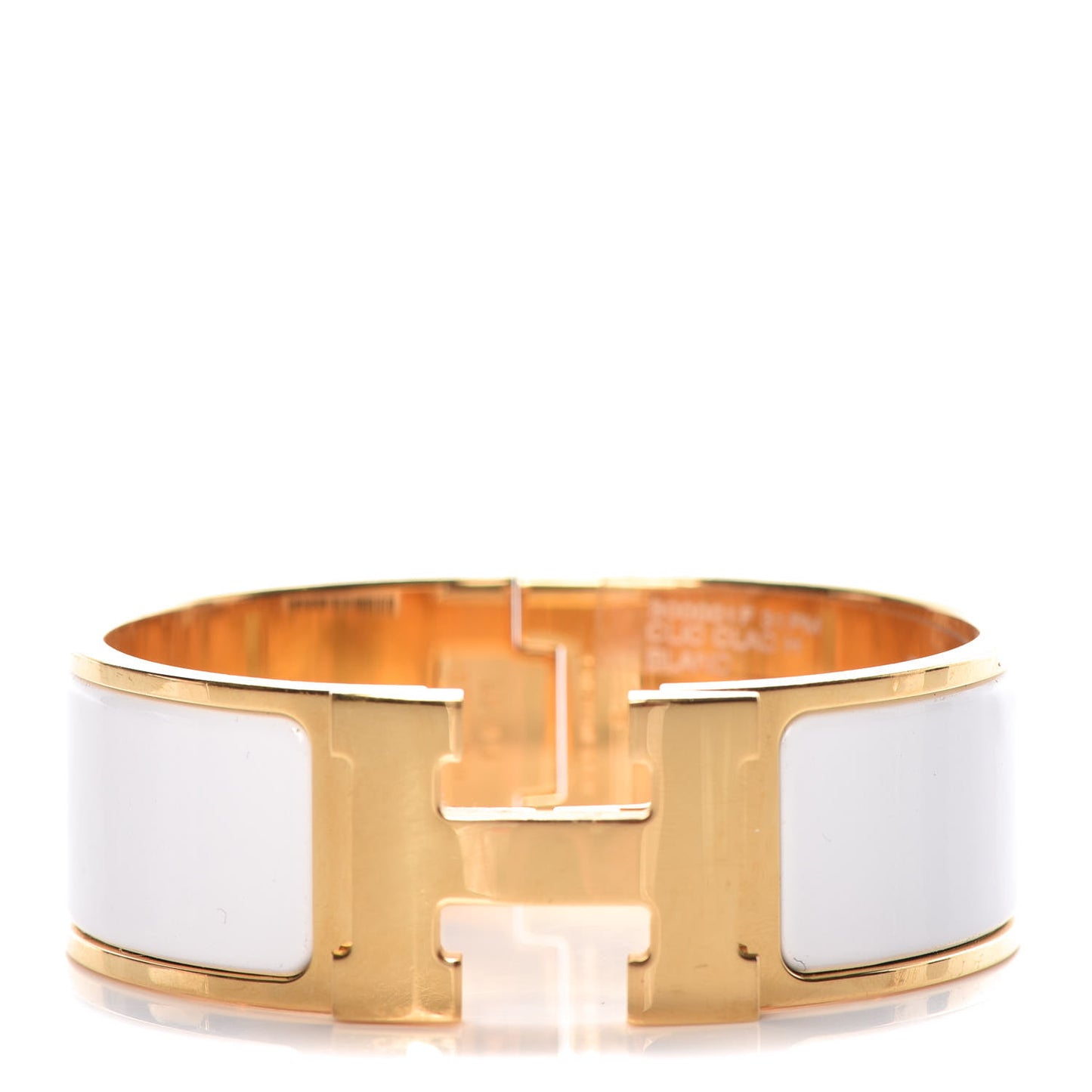 Enamel Wide Clic Clac H Bracelet PM White