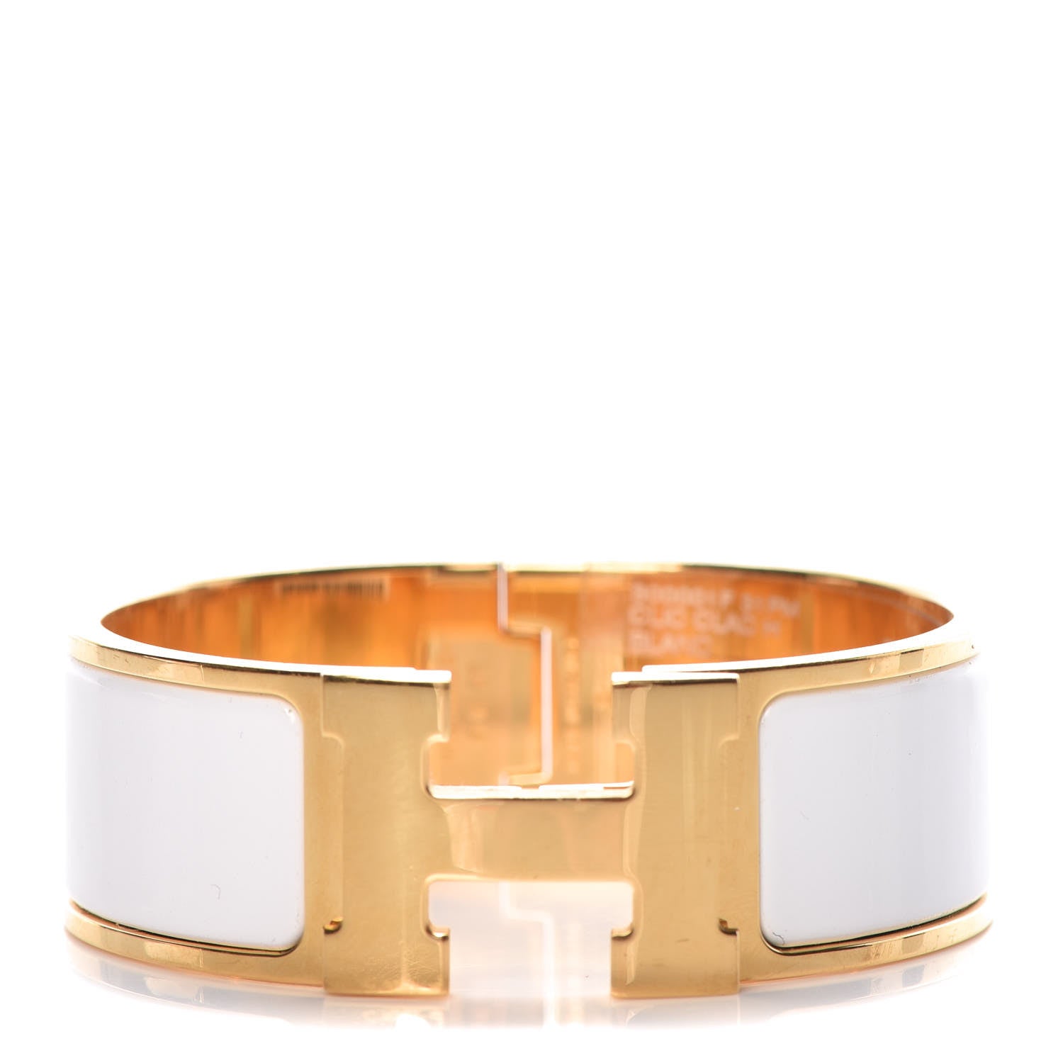 Hermes Enamel Wide Clic Clac H Bracelet PM White 1 of 6