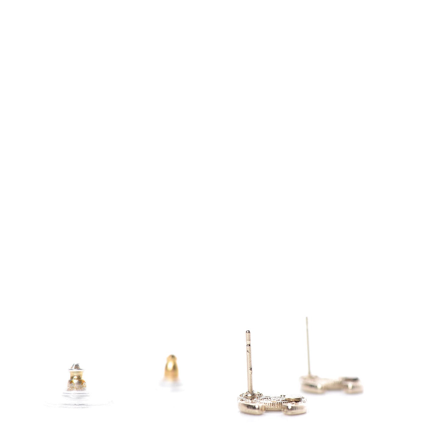 Tweed Effect CC Earrings Gold