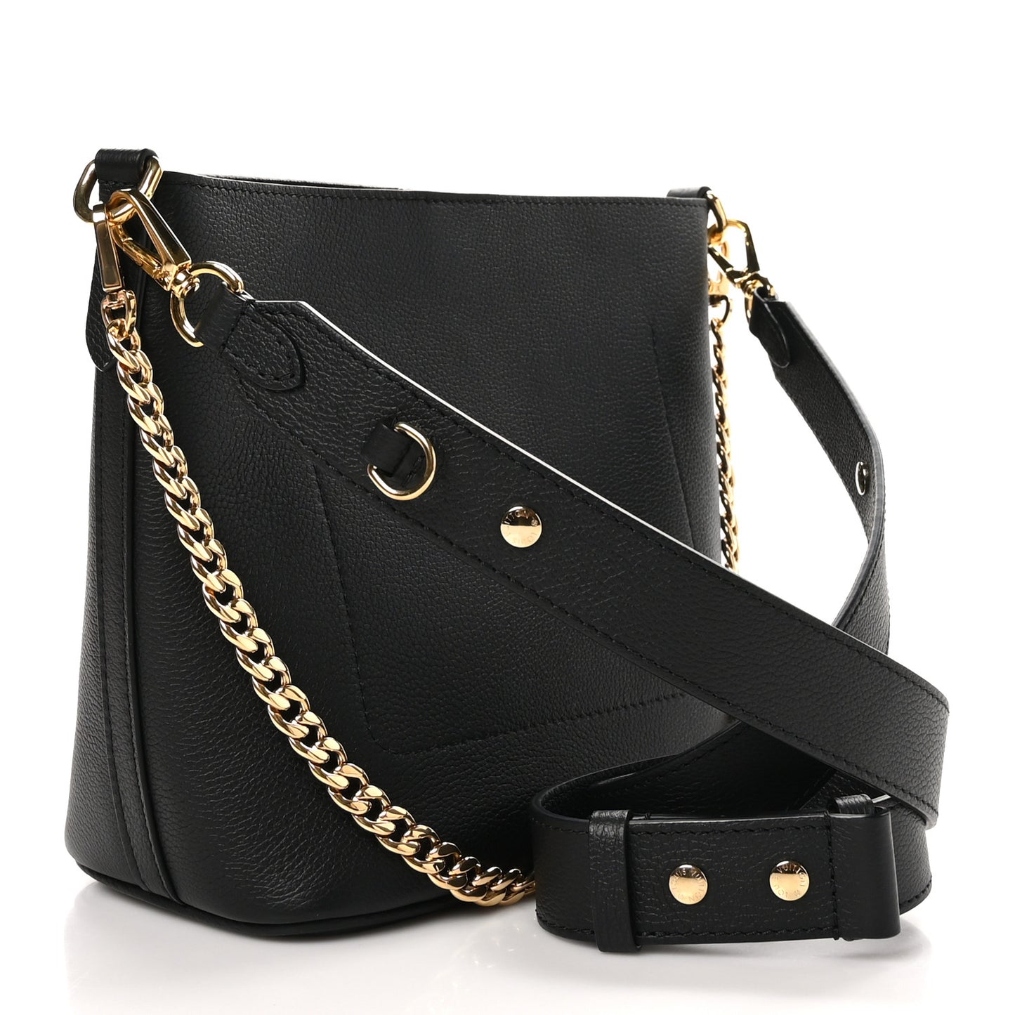 Calfskin Lock and Walk Bucket Black
