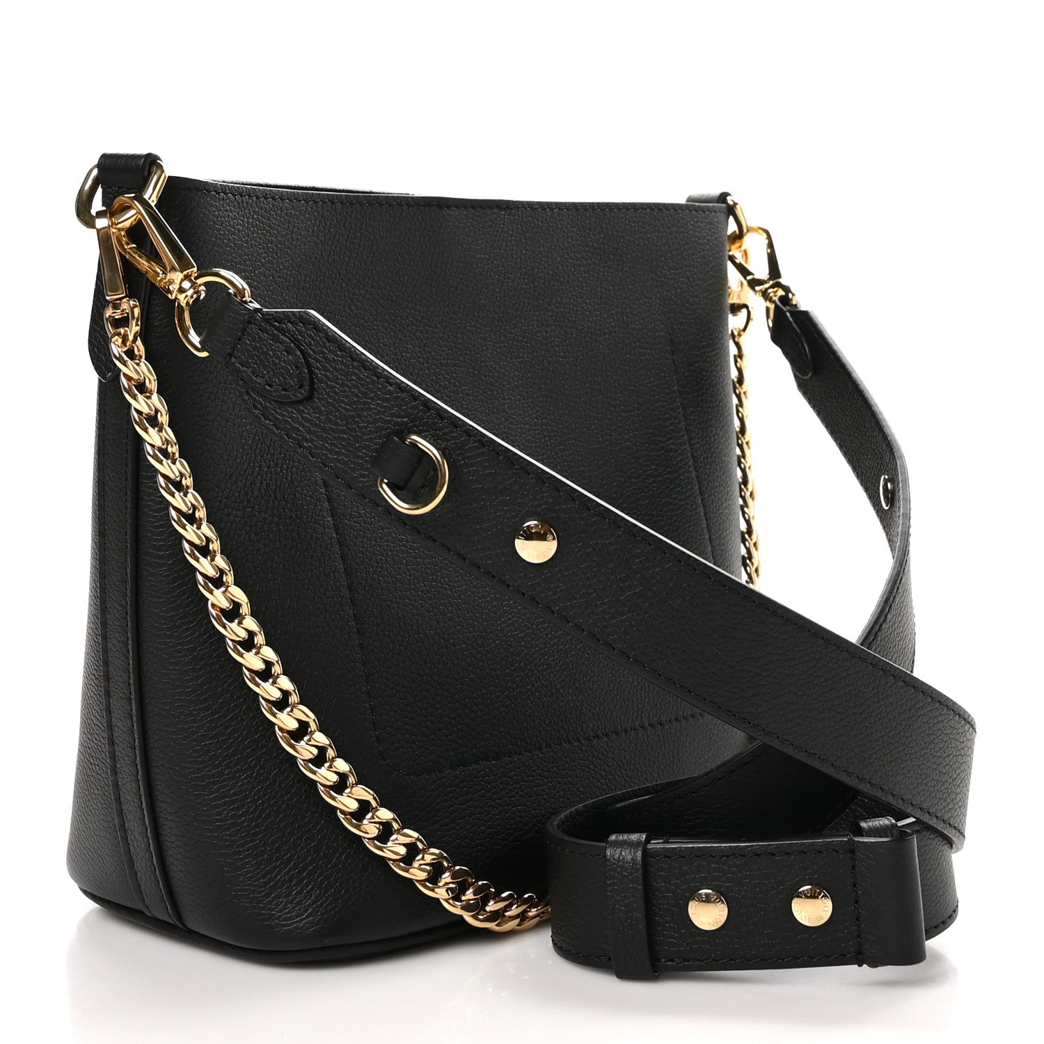 Louis Vuitton Calfskin Lock and Walk Bucket Black 3 of 10