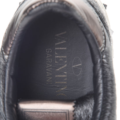 Valentino Garavani Metallic Calf Hair Rockstud Sneakers 36 Silver 9 of 12