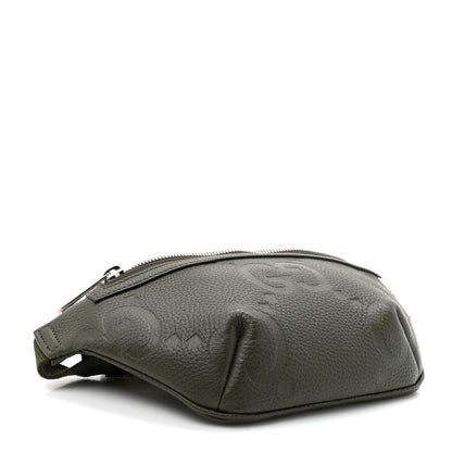 Gucci Piuma Calfskin Jumbo GG Embossed Small Belt Bag Dark Green 4 of 10