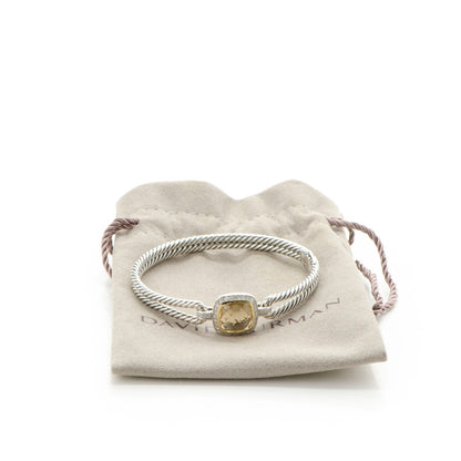 David Yurman Sterling Silver 18K Yellow Gold Diamond Champagne Citrine 11mm Albion Cable Bracelet 5 of 5