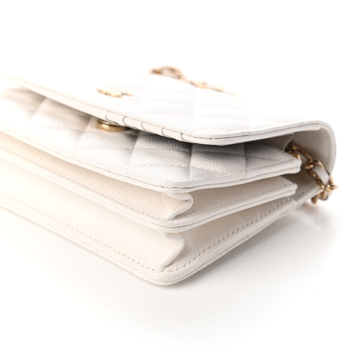 Chanel Caviar Quilted Mini Wallet On Chain WOC White 7 of 11