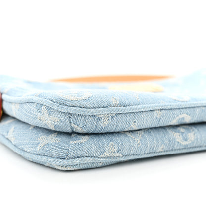 Louis Vuitton Monogram Denim Liv Pochette Sky Blue 9 of 11