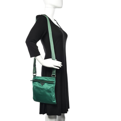 Prada Nylon Vela Flat Messenger Bag Oleandro 2 of 8