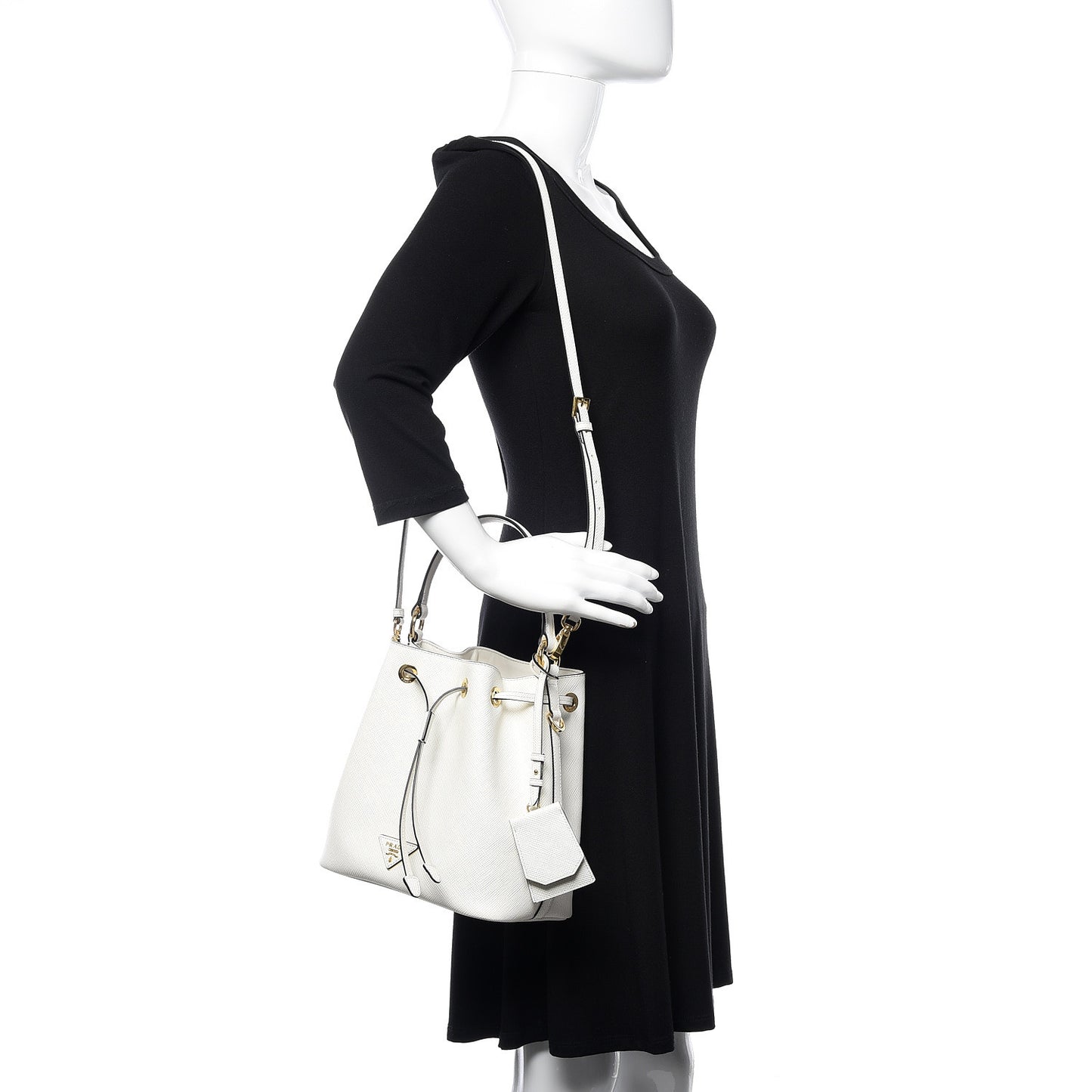 Saffiano Bucket Bag White
